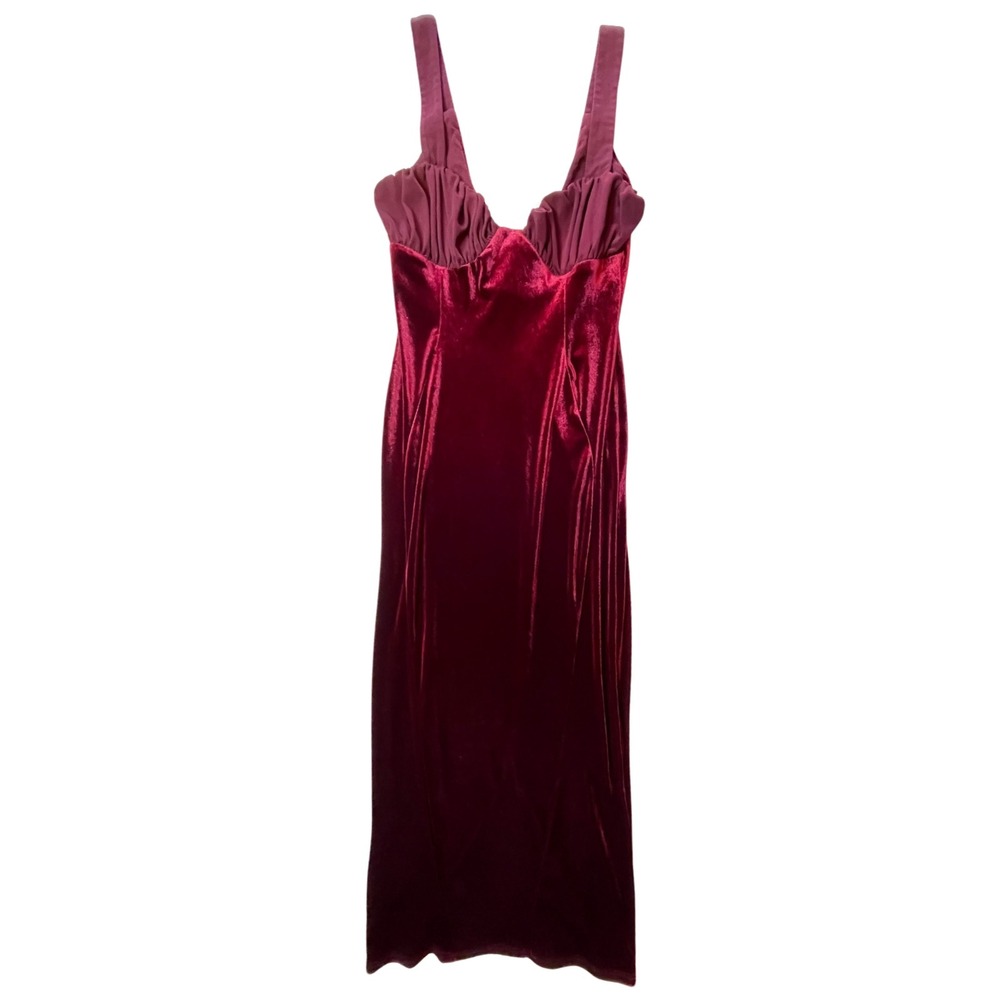 ASOS Velvet Bodycon Dress 4 Midi Burgundy Red Sexy Witchy Whimsigoth Vamp Grunge